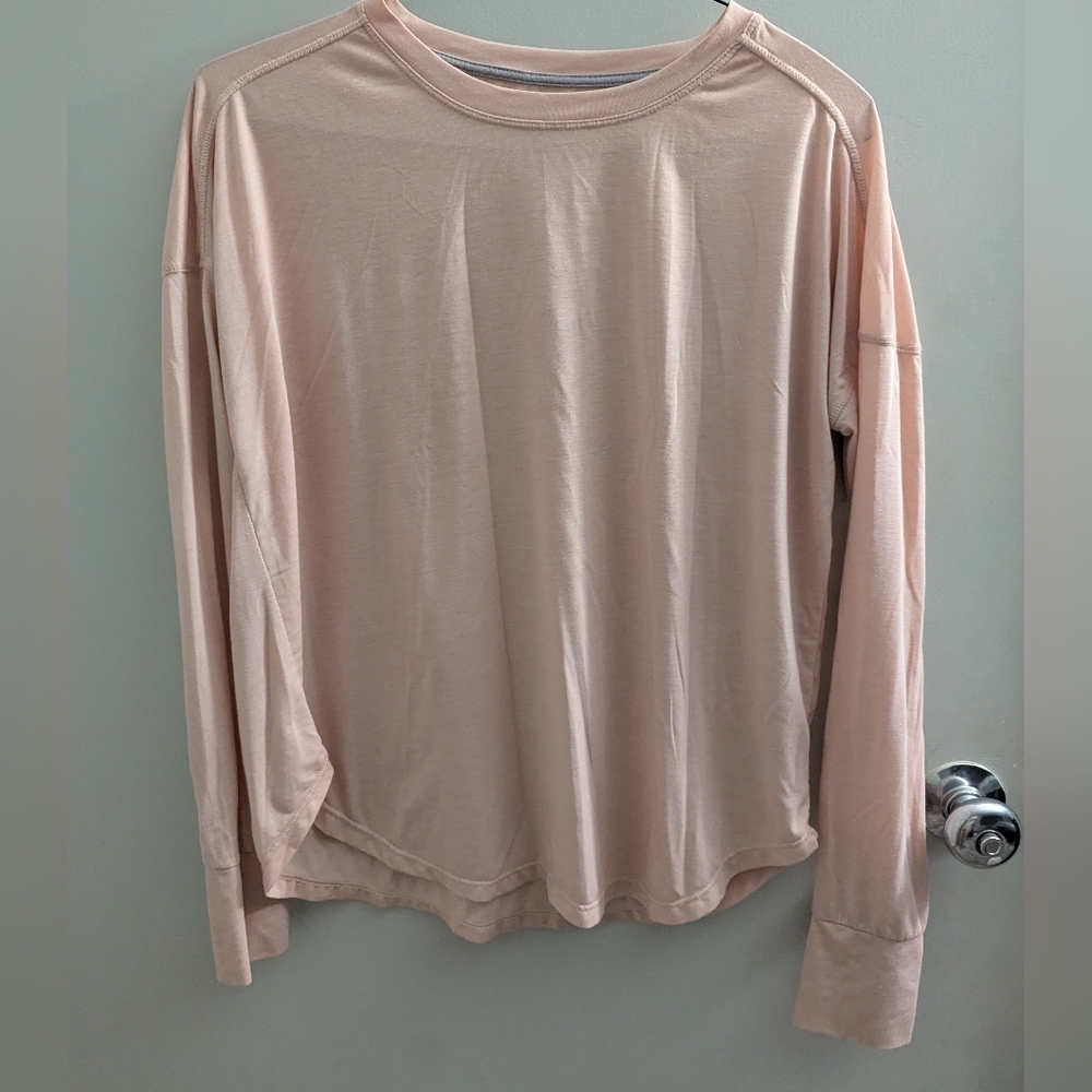 Champion M Women's Blush Long Sleeve Top Yoga Gym Athleisure Wear Soft Cozy Mom